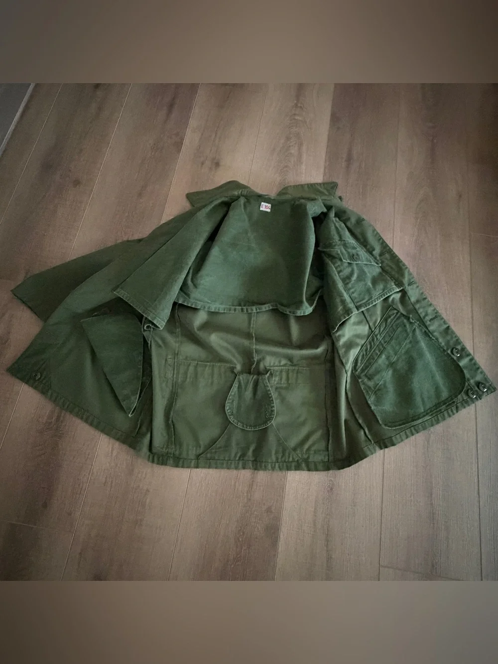 Vintage 1968 Swedish Army Military Green Jacket E 104 Chest 48” Chore Hunting - Picture 15 of 16